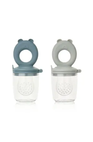 Liewood Miranda Bear Food Feeder 2-Pack, Whale blue & Dove blue
