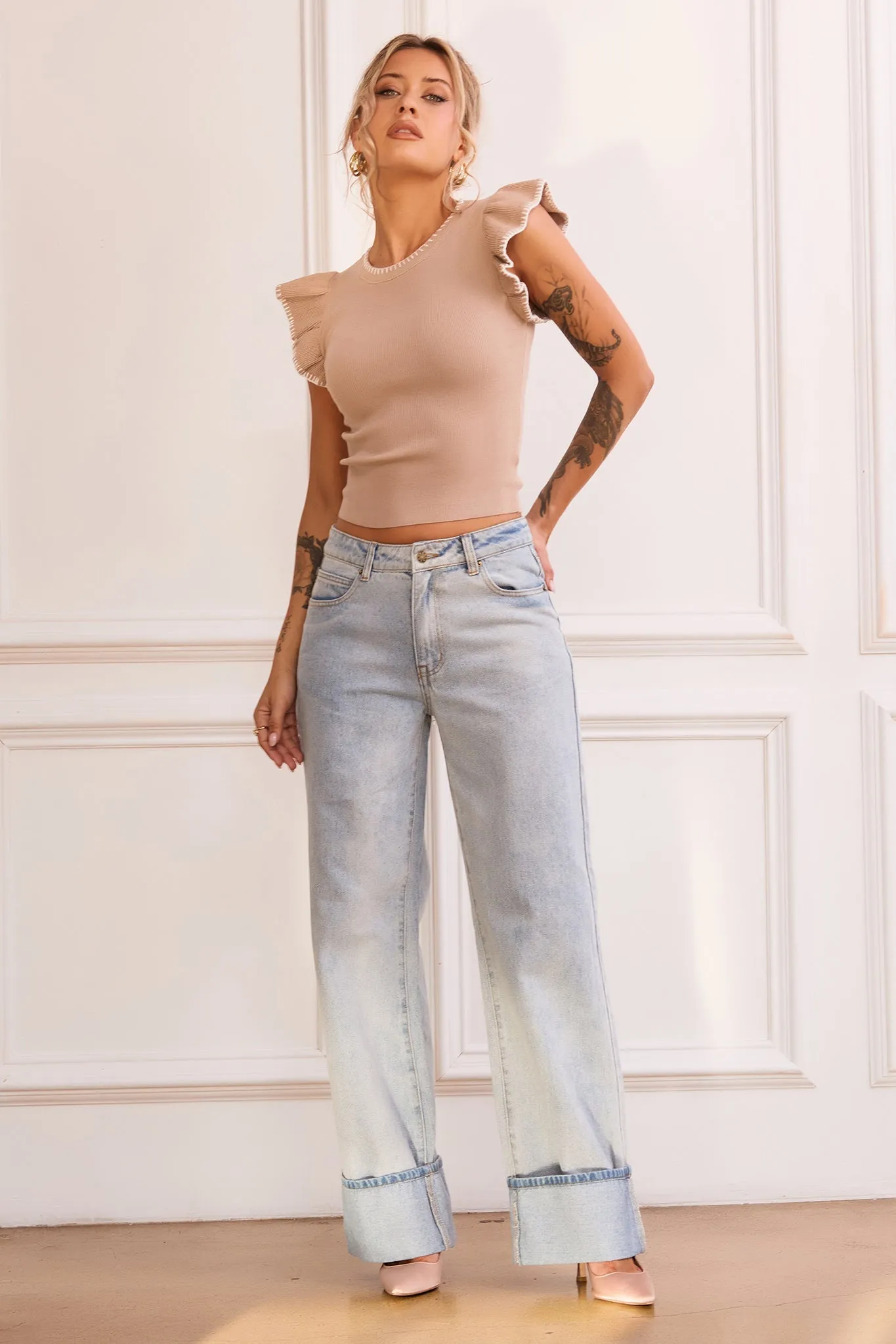 Maggy Knit Top - Camel