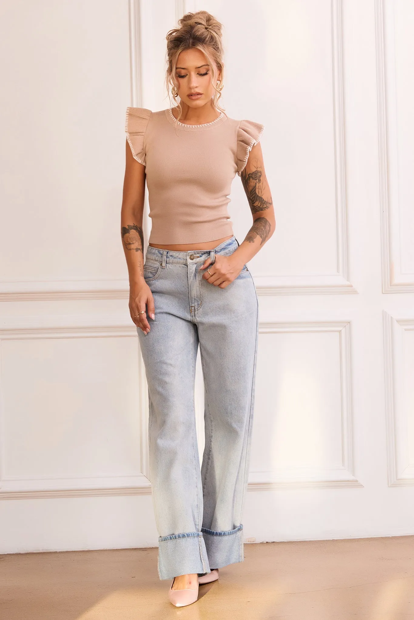 Maggy Knit Top - Camel