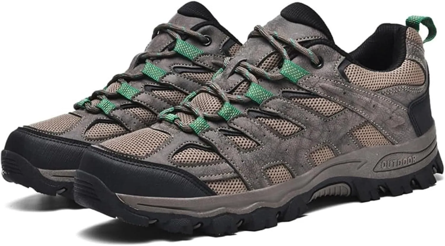 Men's Fashion Waterproof Hiking Shoes Leather Comfortable Lace Up Lightweight Anti Slip Low Tops Outdoor Walking Work Shoes Trail Running for Men