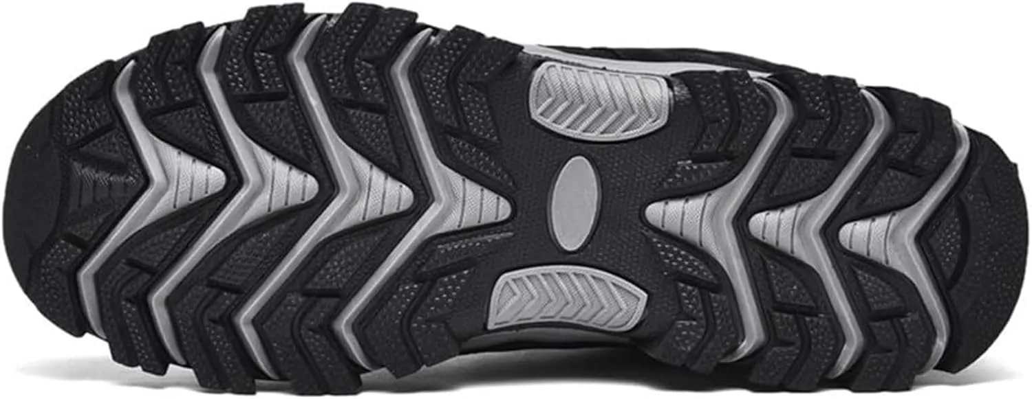 Men's Fashion Waterproof Hiking Shoes Leather Comfortable Lace Up Lightweight Anti Slip Low Tops Outdoor Walking Work Shoes Trail Running for Men