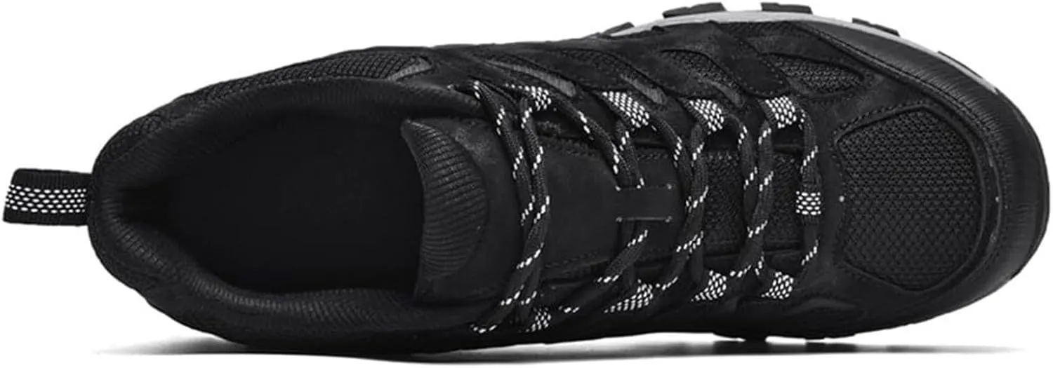 Men's Fashion Waterproof Hiking Shoes Leather Comfortable Lace Up Lightweight Anti Slip Low Tops Outdoor Walking Work Shoes Trail Running for Men
