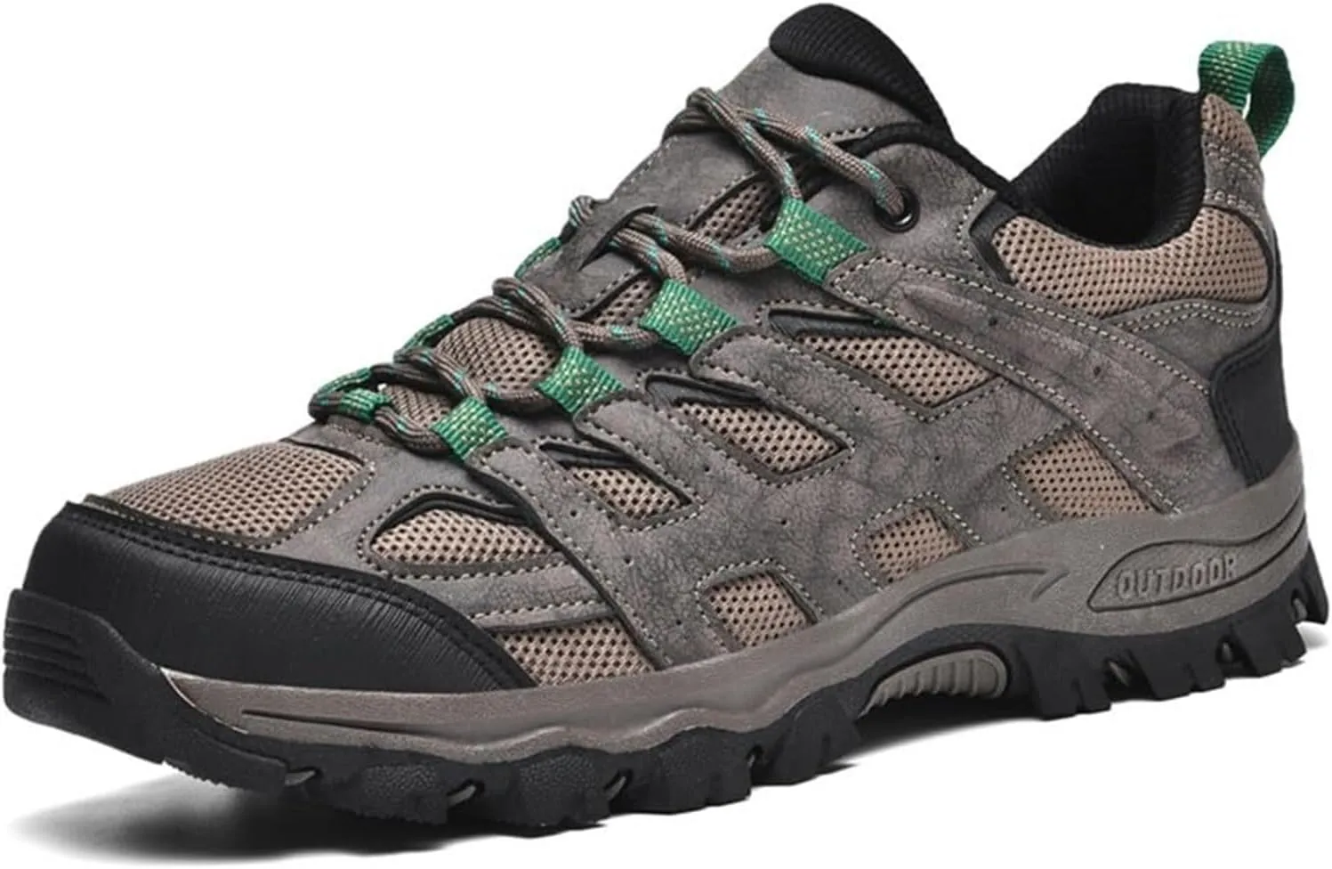 Men's Fashion Waterproof Hiking Shoes Leather Comfortable Lace Up Lightweight Anti Slip Low Tops Outdoor Walking Work Shoes Trail Running for Men