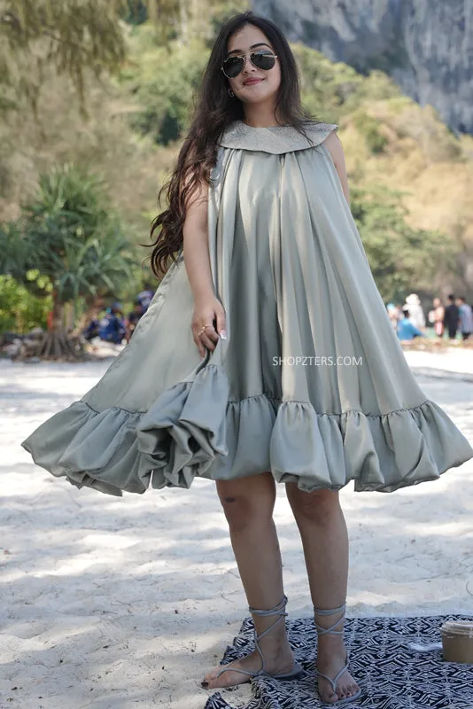 Mystic Meadow Satin Midi Dress