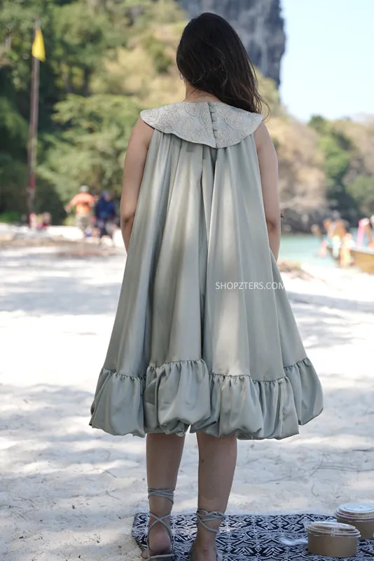 Mystic Meadow Satin Midi Dress