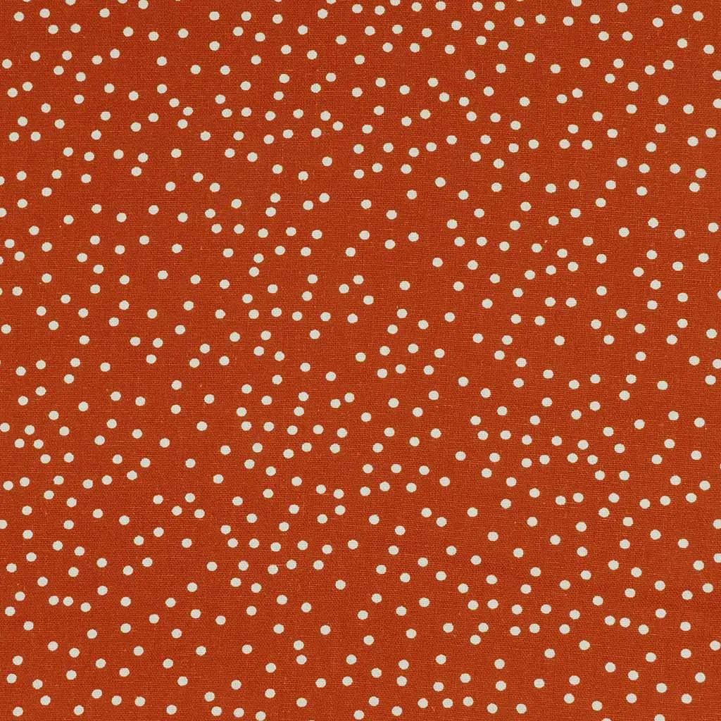 Palermo - Ginger Orange Dots Viscose Linen Woven Fabric