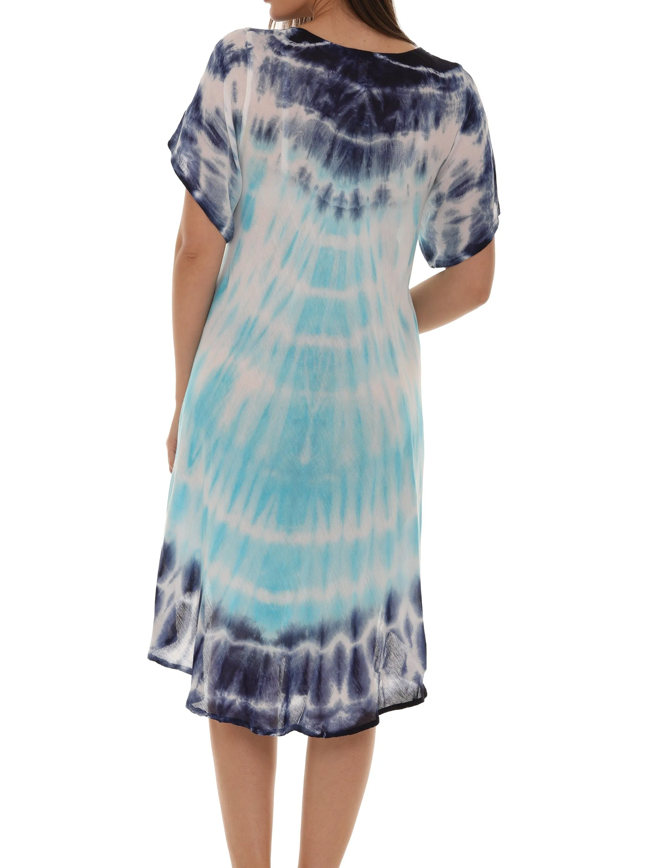 Palm Tree Print & Tie Dye Rayon Sundress