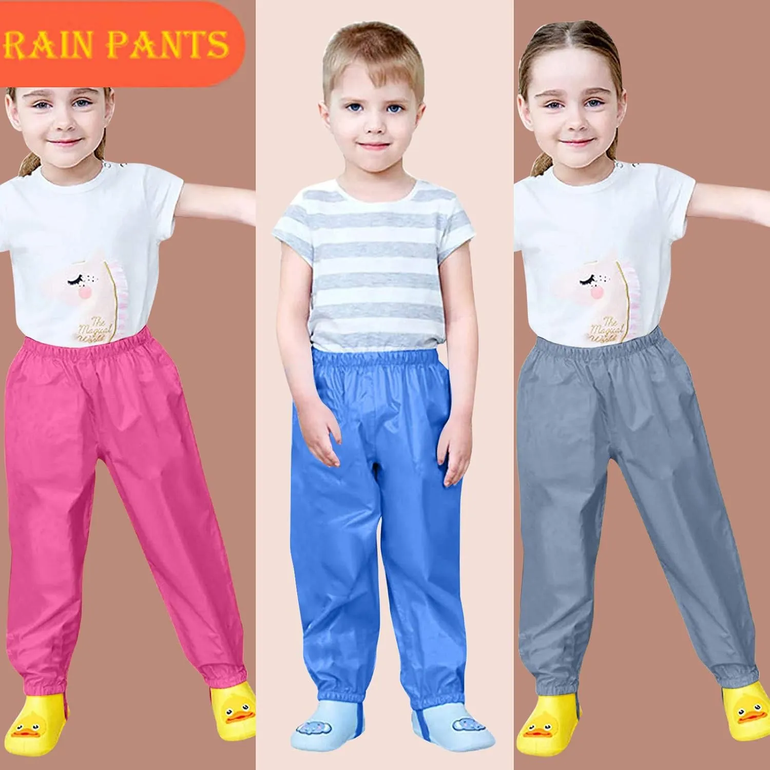 Pants Boys Mud ungarees Fabric Windproof Baby Water-Proof Double Warm Kids Rain Girls Bottoms