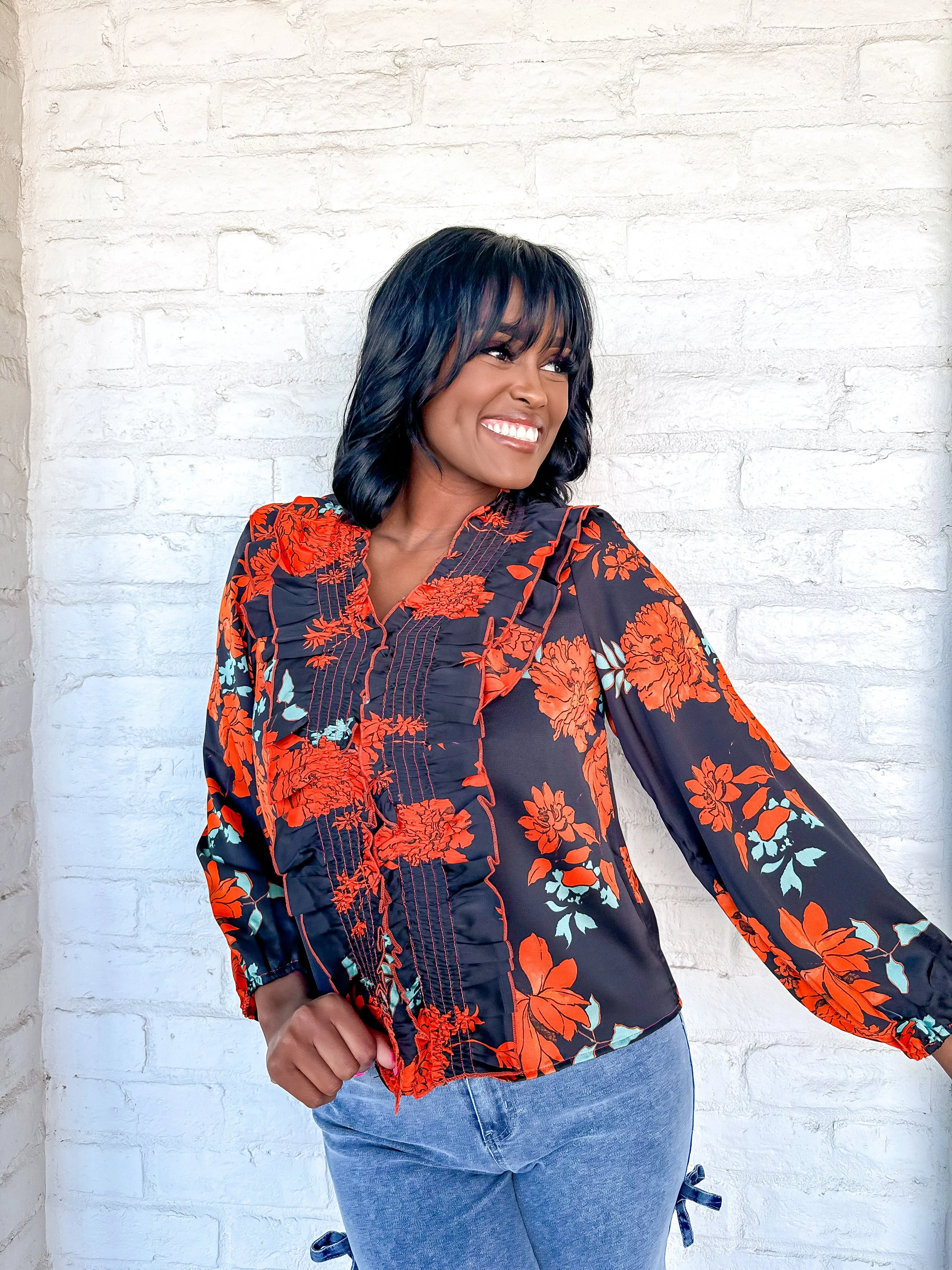 Petal and Bloom Black Top