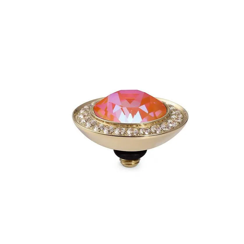 Qudo Tondo Deluxe 13mm Gold Topper - Orange Glow Delite