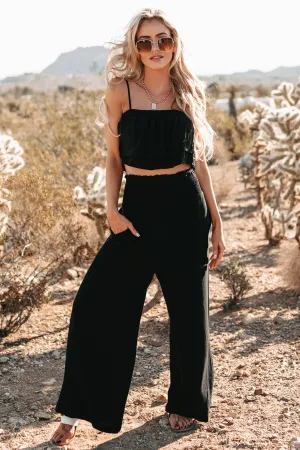Ready For Whatever Smocked Two-Piece Set (Black)