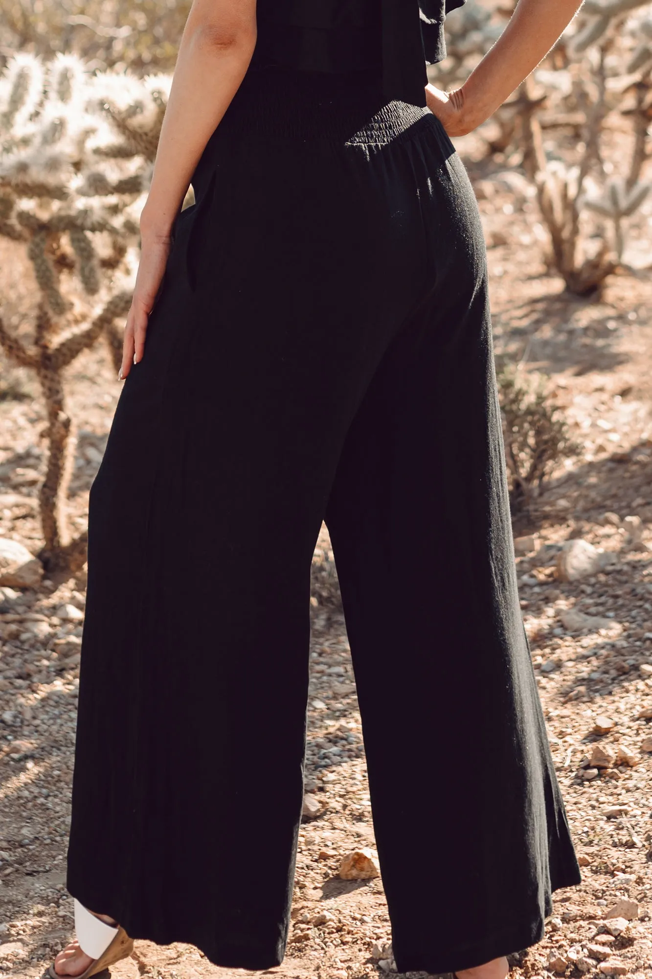 Ready For Whatever Smocked Two-Piece Set (Black)