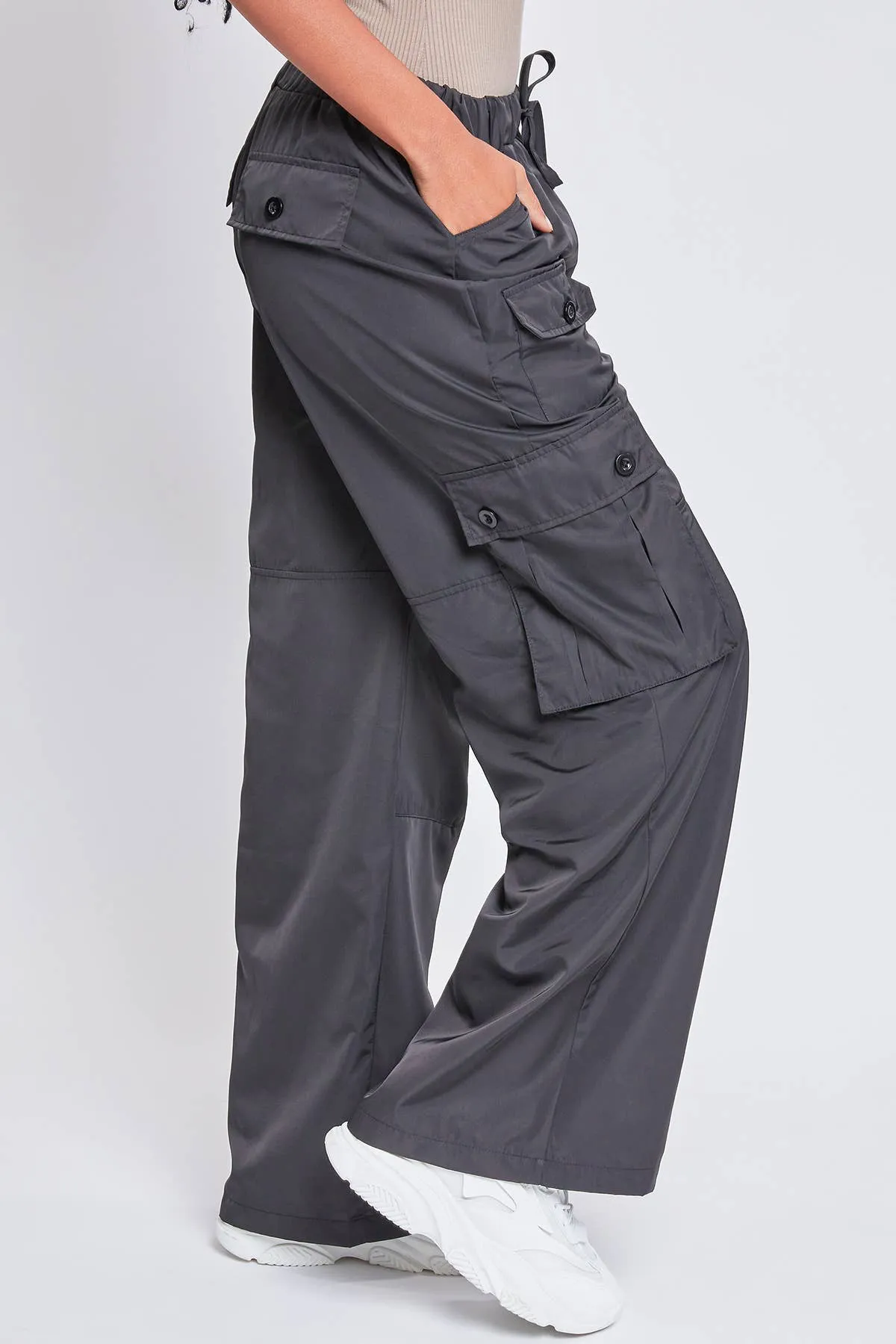 RELAXED FIT STRAIGHT LEG CARGO NYLON PANTS