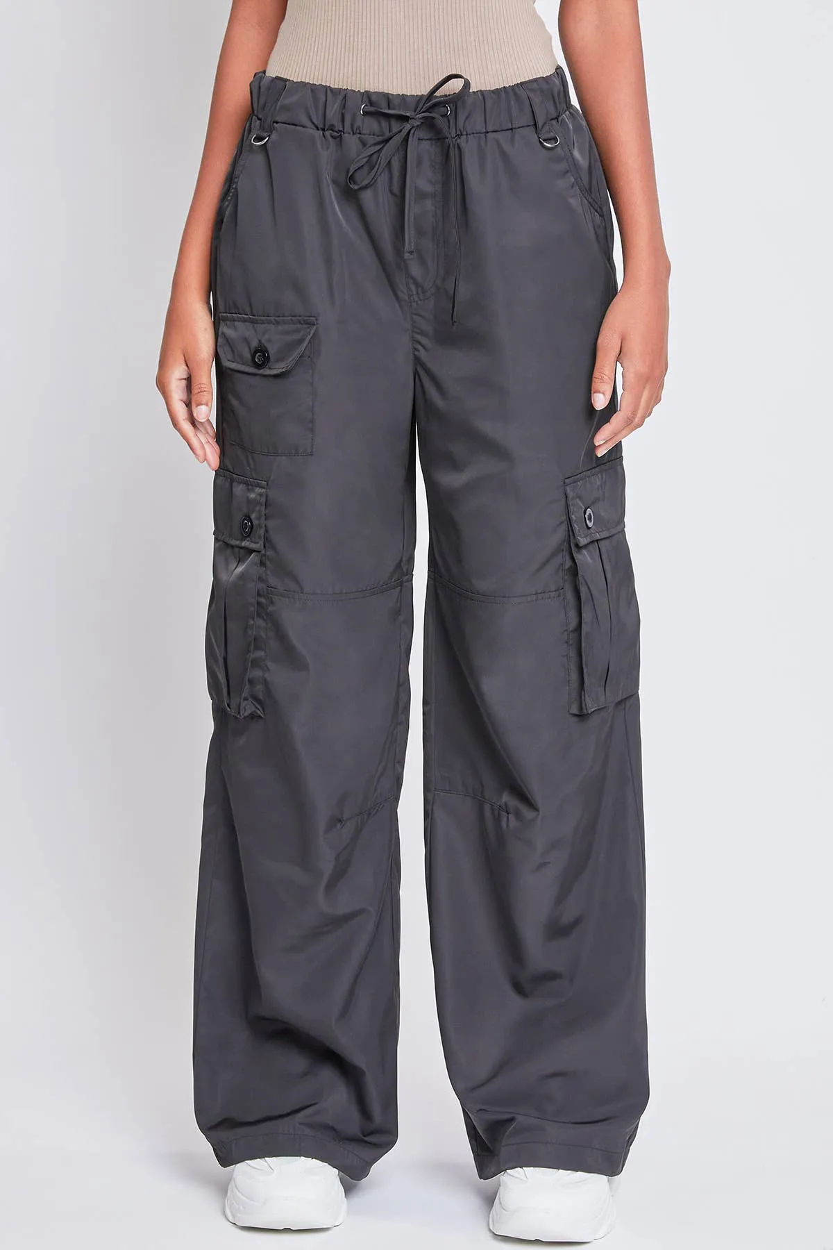 RELAXED FIT STRAIGHT LEG CARGO NYLON PANTS