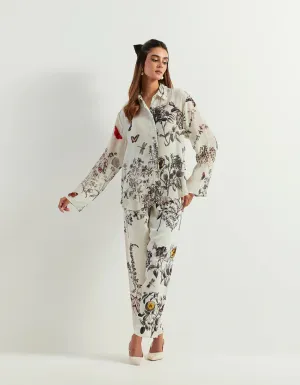 Saaya Printed Shirt Paired With Heavy Georgette Pants