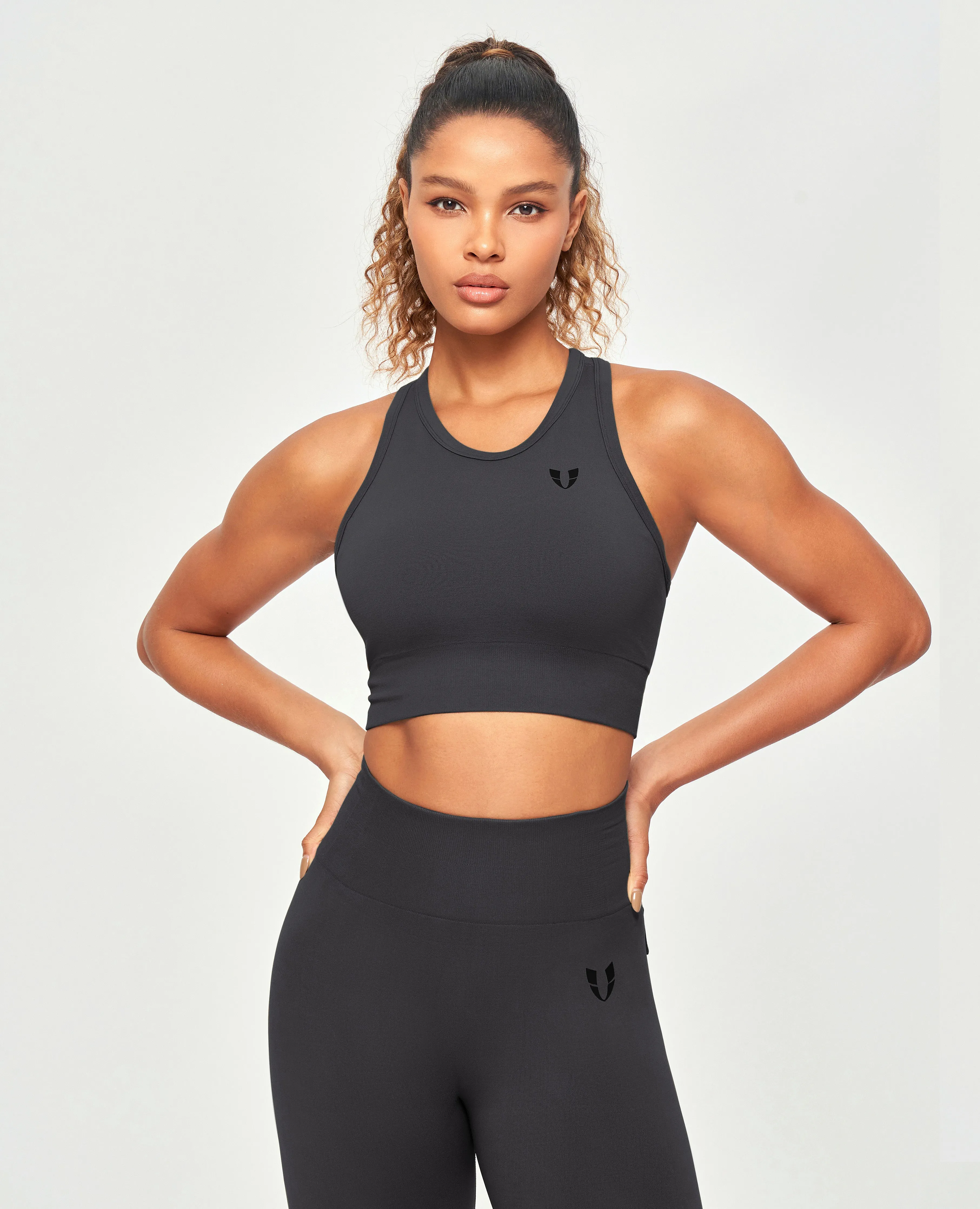Seamless Padded Tank - Lava Gray