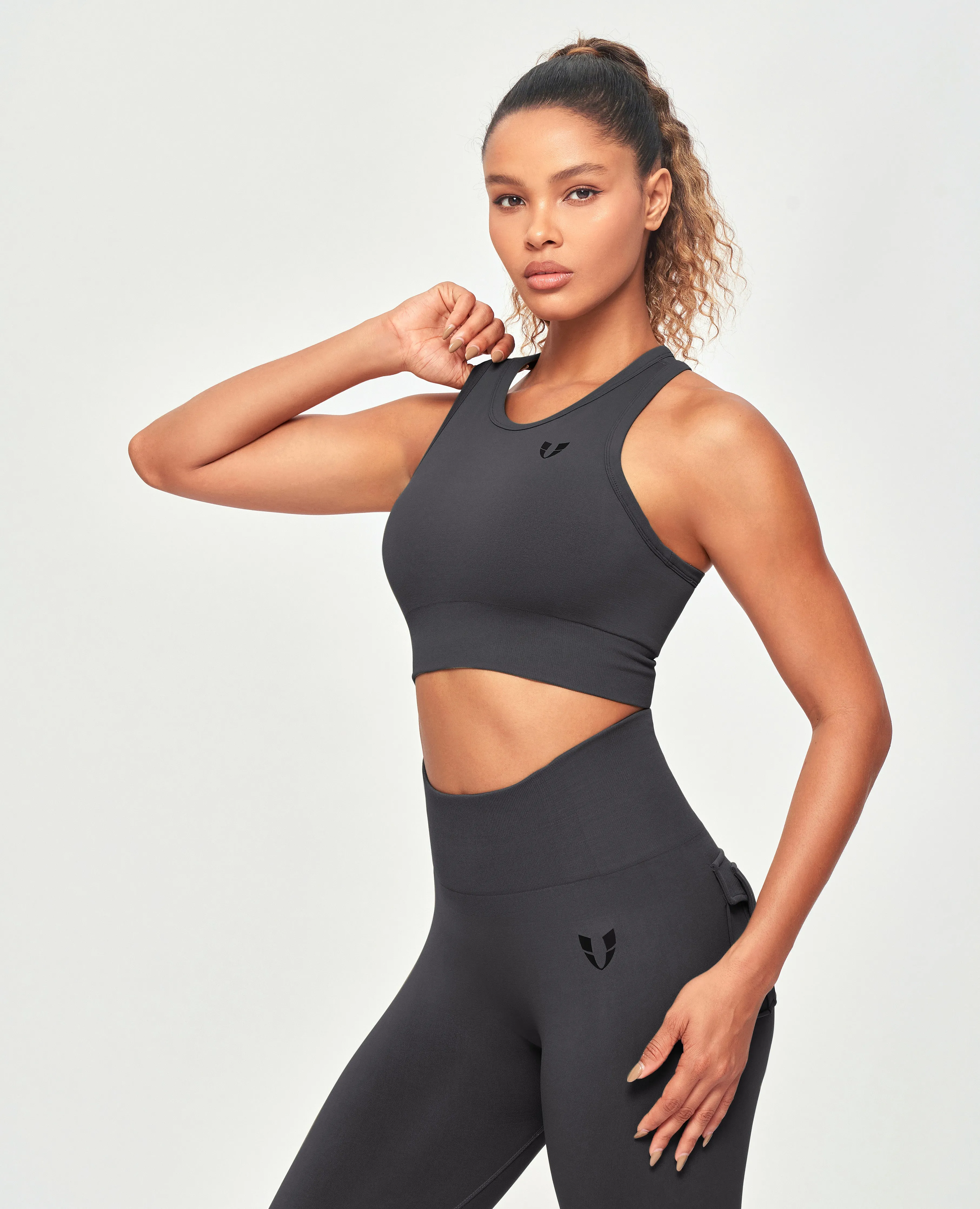 Seamless Padded Tank - Lava Gray