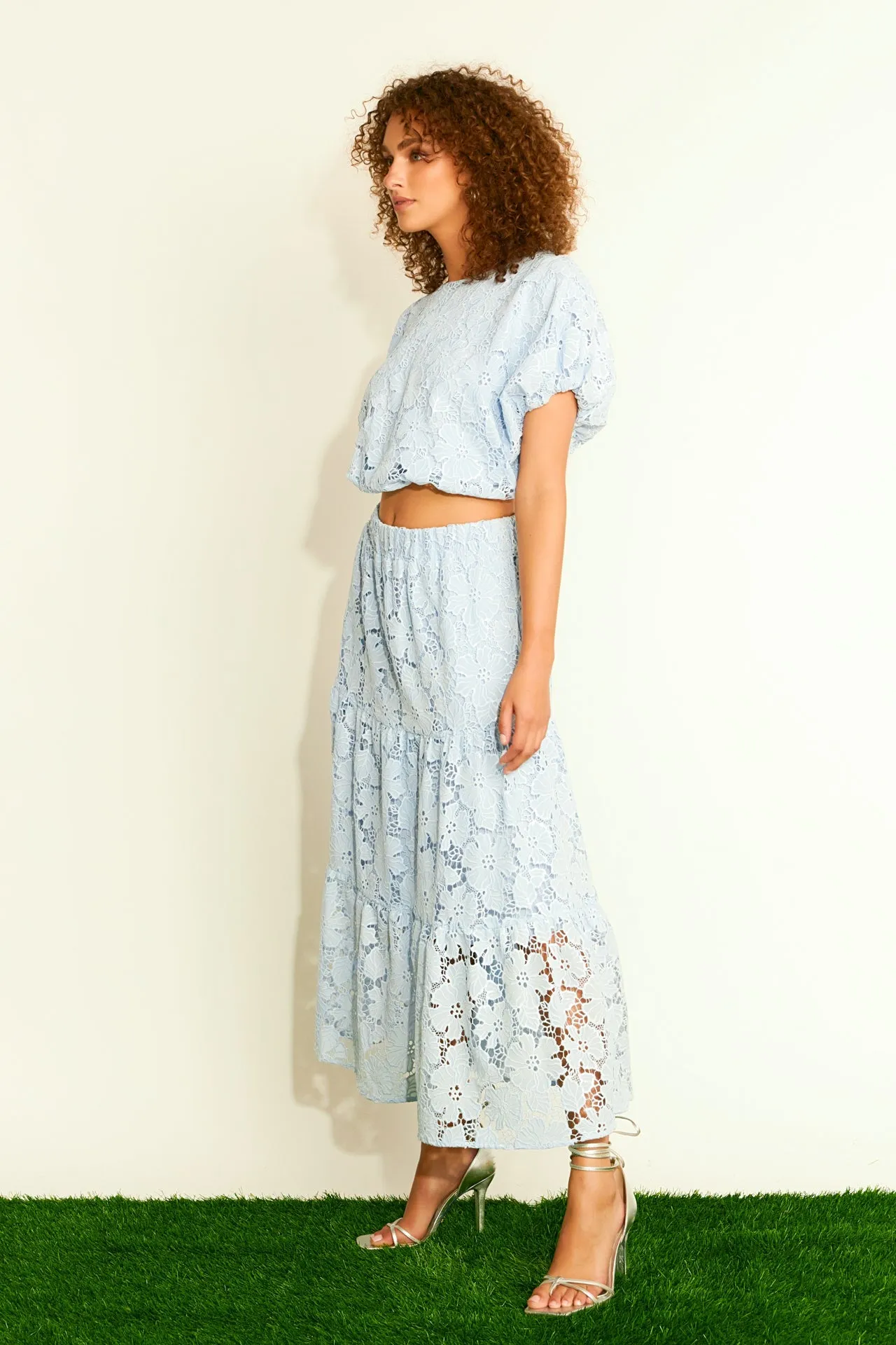 Sequins Lace Voluminous Top