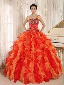 silk organza checks red x gold color 44&quot;width