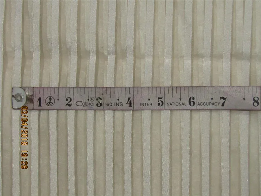 silk organza stripe natural ivory color 44&quot;wide [8440]