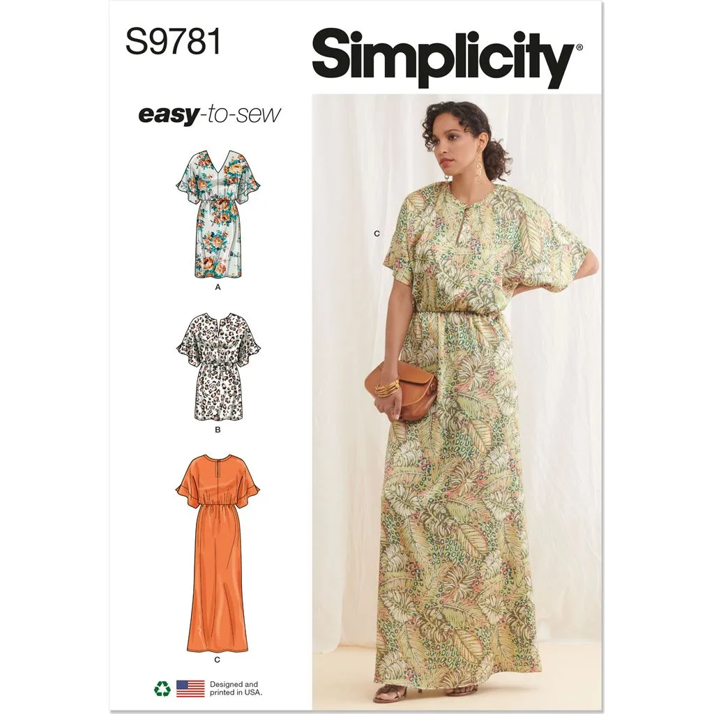 Simplicity Sewing Pattern S9781 Misses' Dresses