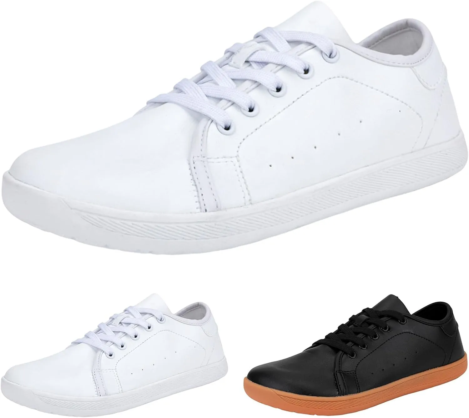 Slip on Walking Shoes for Men Comfortable PU Leather Memory Foam Breathable Fashion Low Tops Sneakers Non Slip Arch Support Vacation Training Gym Shoes Wide Width