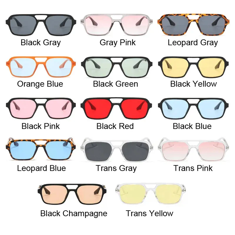 Small Frame Square Sunglasses Woman Luxury Vintage Leopard