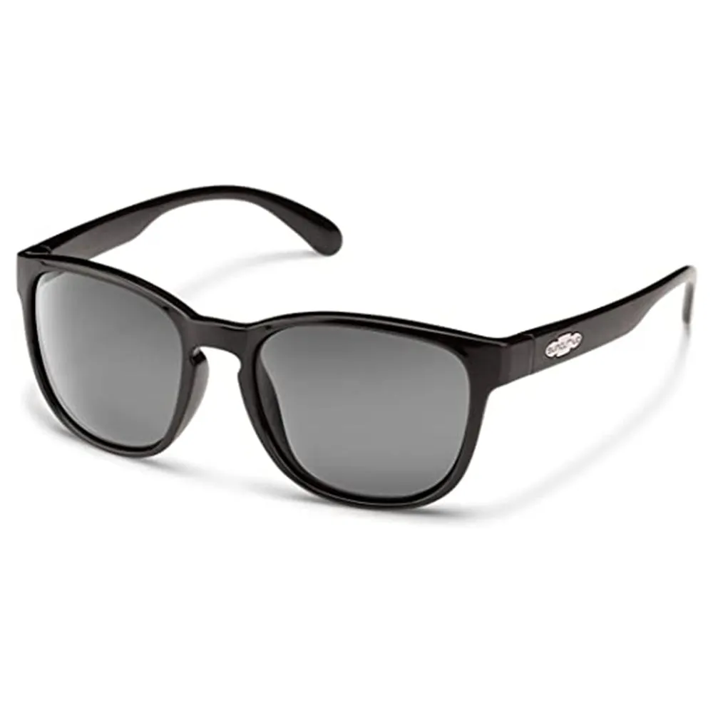 Suncloud Women's Black Frame Gray Green Lens Polarized Contemporary Sunglasses - S-LOPPGYBK