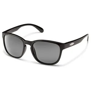 Suncloud Women's Black Frame Gray Green Lens Polarized Contemporary Sunglasses - S-LOPPGYBK