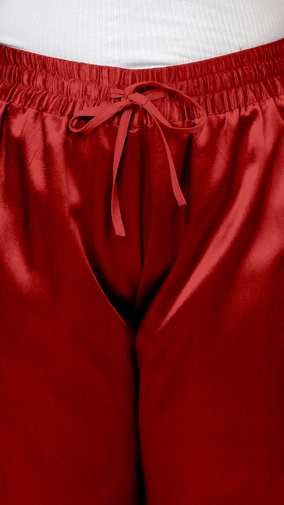 Swara x Tyohaar | Ruby Red Mashru Silk Pants