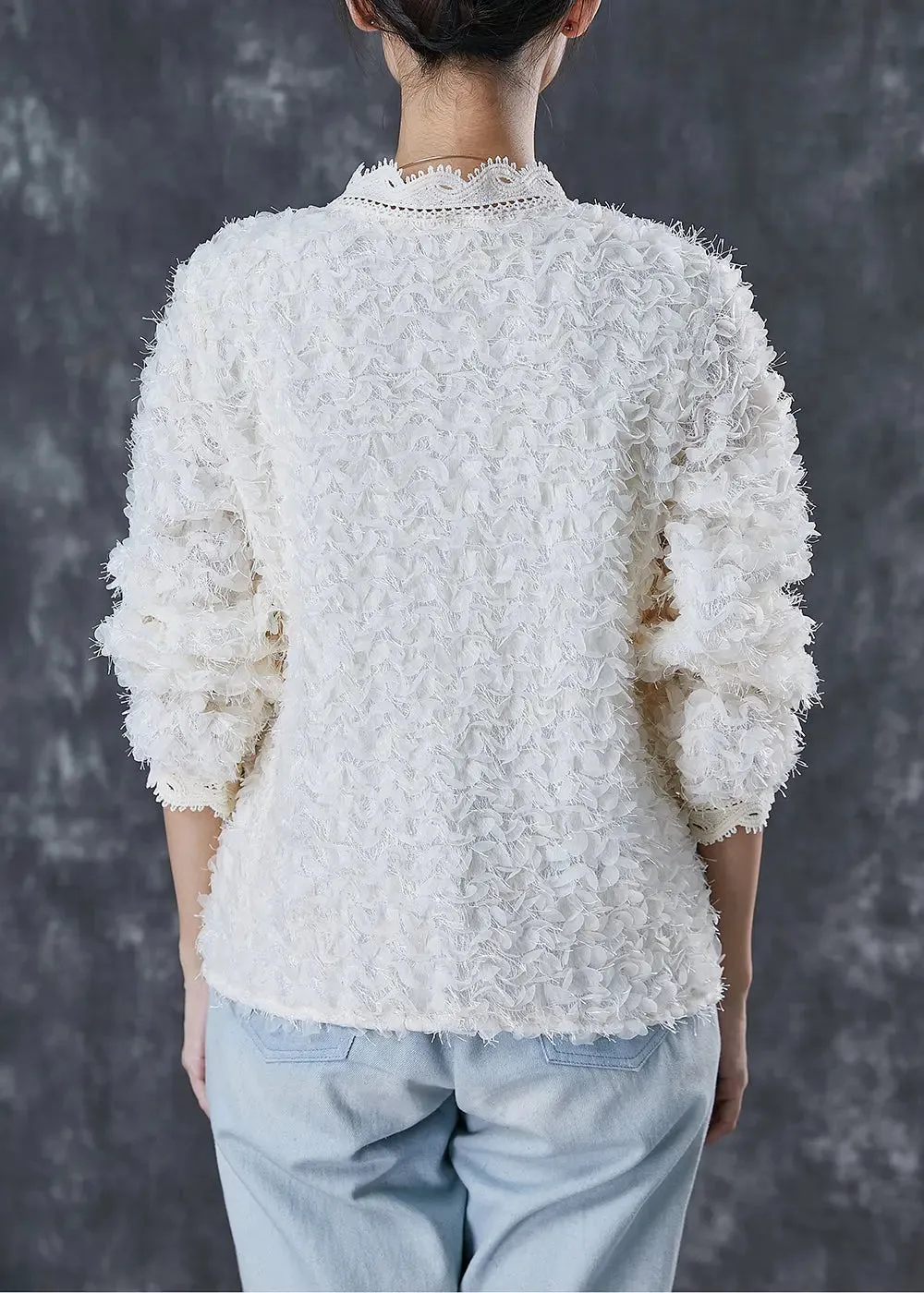 Tasseled Lace Knit Loose Coat Spring