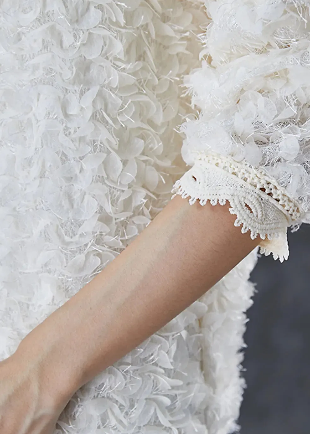 Tasseled Lace Knit Loose Coat Spring