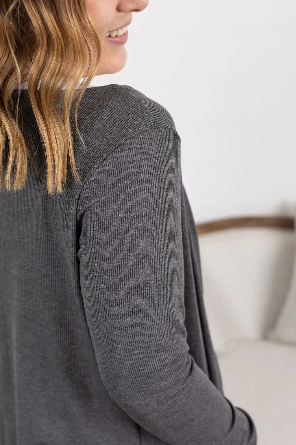 Teagan Triple Stretch Solid Ribbed Cardigan (lots of colors)