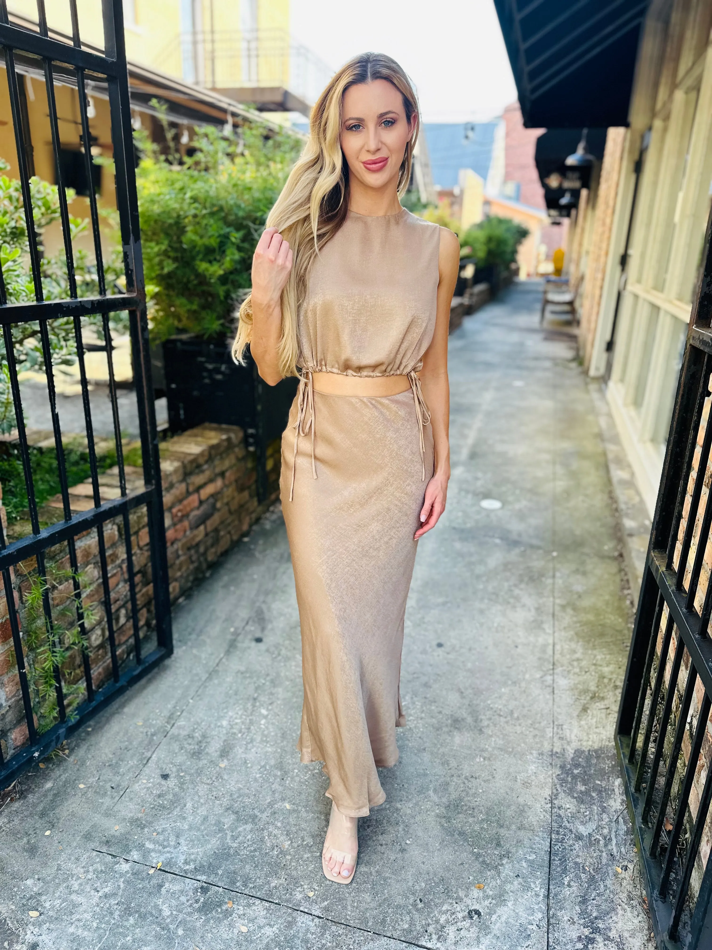 Thora Tie Top- Gold