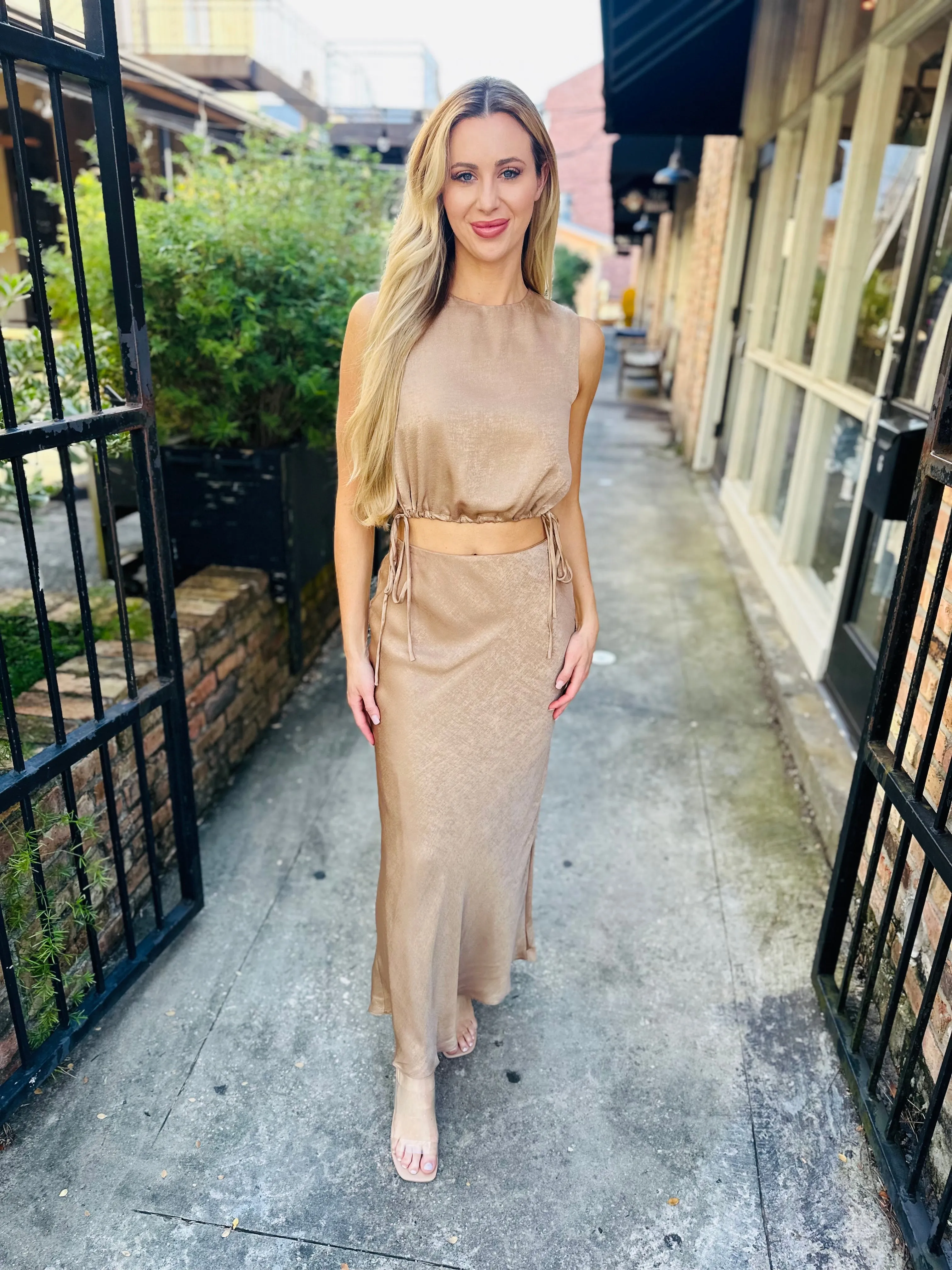 Thora Tie Top- Gold