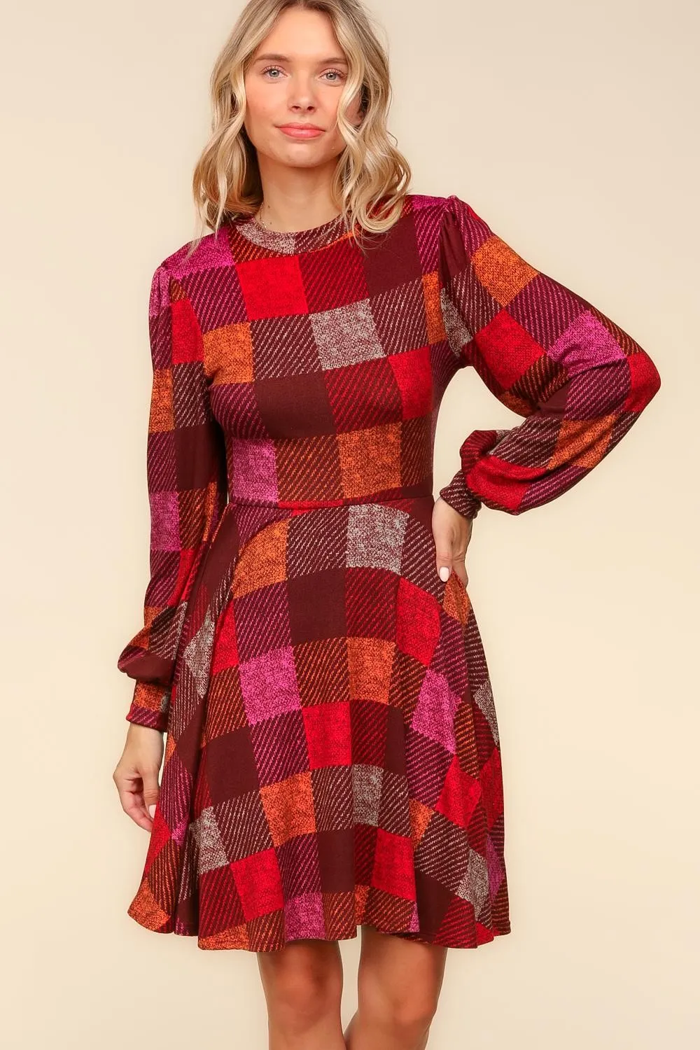 Time For Comfort Dress - Red Checker