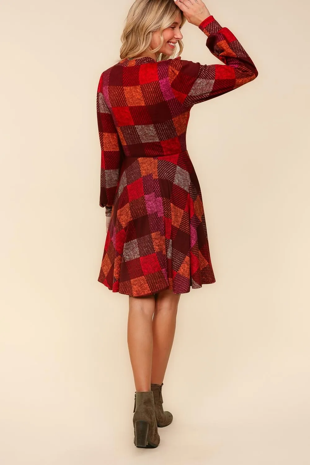 Time For Comfort Dress - Red Checker