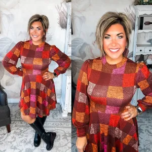 Time For Comfort Dress - Red Checker