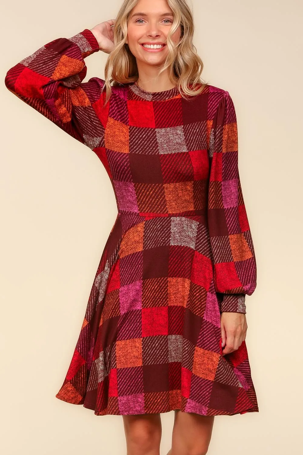 Time For Comfort Dress - Red Checker
