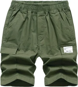 TLAENSON Kids Camo Cargo Shorts Boys Pull On Military Summer Camouflage Bermuda Shorts