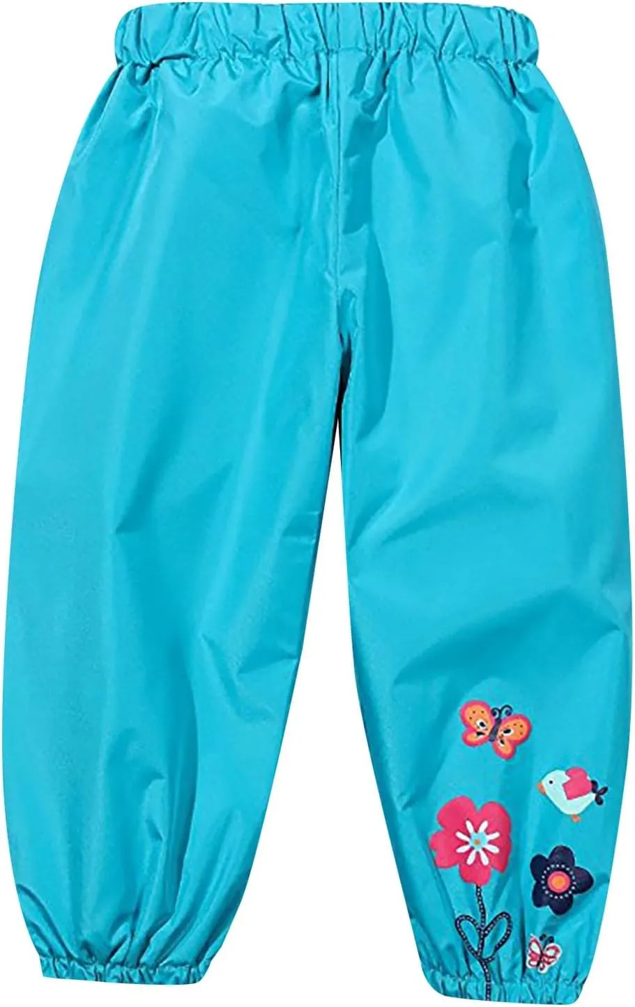 Toddler Boys Girls Rain Pants Waterproof Pants Cute Butterfly Floral Mud Dirty Proof Trousers Lightweight Rain Suit