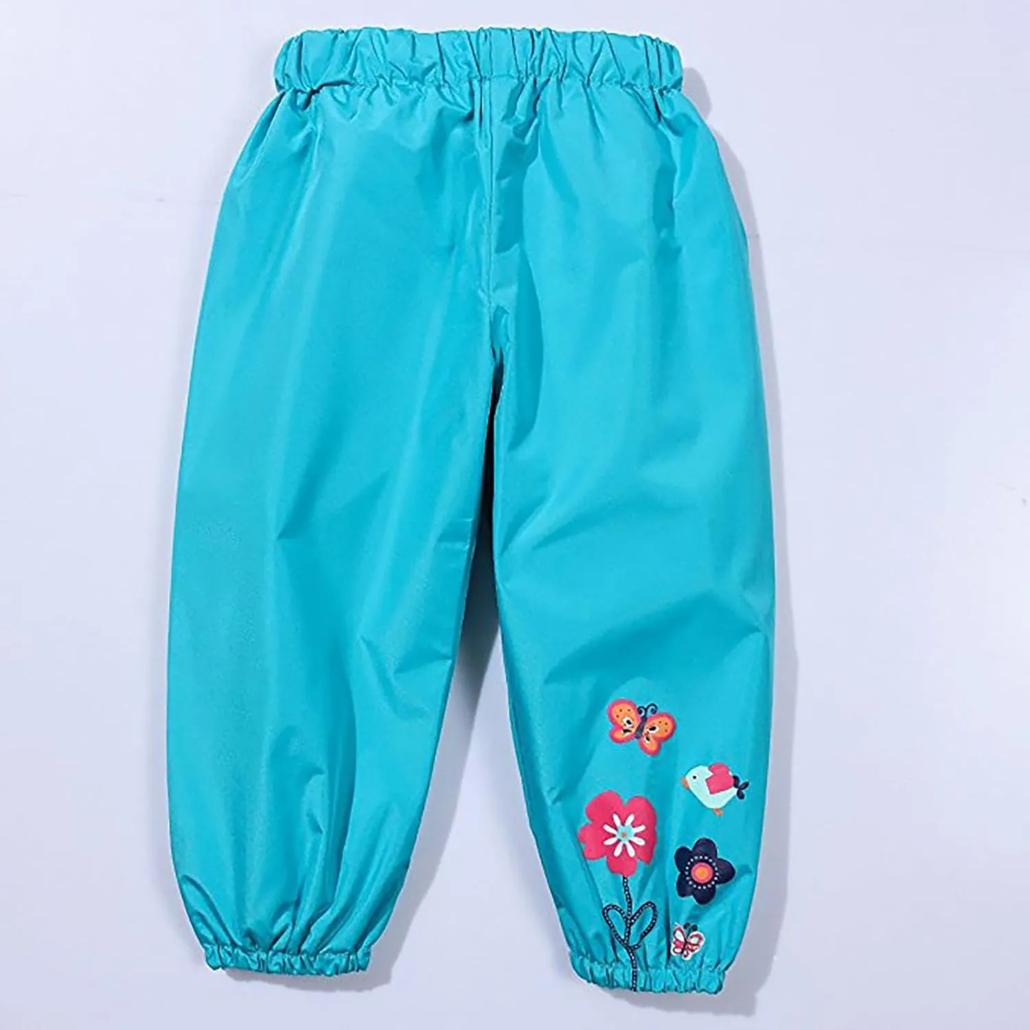 Toddler Boys Girls Rain Pants Waterproof Pants Cute Butterfly Floral Mud Dirty Proof Trousers Lightweight Rain Suit