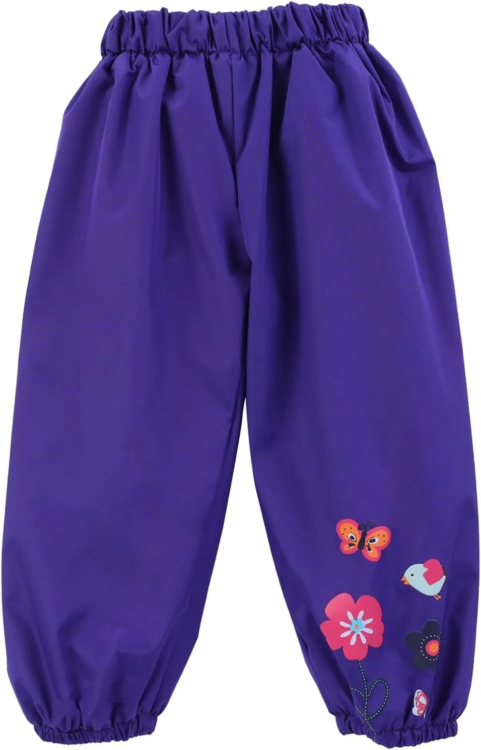 Toddler Boys Girls Rain Pants Waterproof Pants Cute Butterfly Floral Mud Dirty Proof Trousers Lightweight Rain Suit