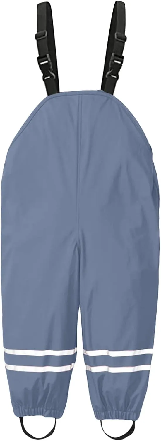 Toddler Rain Pants Kids Suspender Waterproof Lightweight for Kid, Toddler Dirty Proof for Boys and