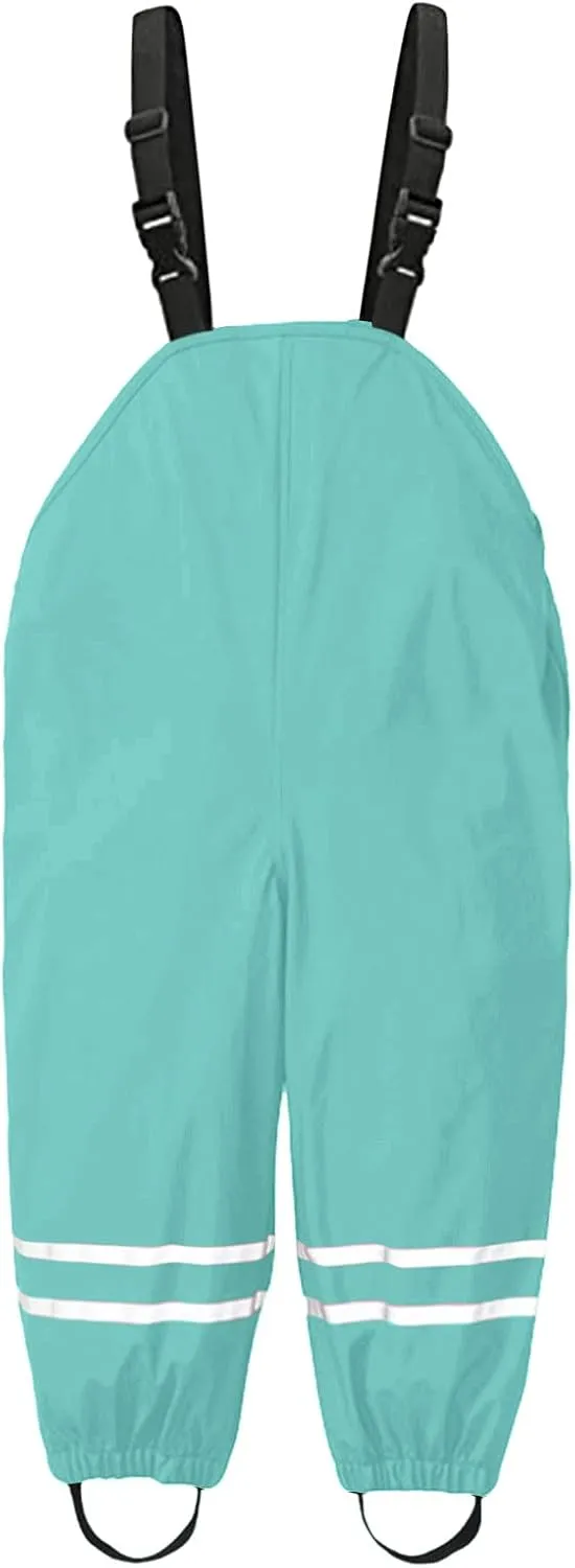 Toddler Rain Pants Kids' Waterproof Rain Pants Lightweight Reflective Rain Wear for Boys Girls Rain Bib