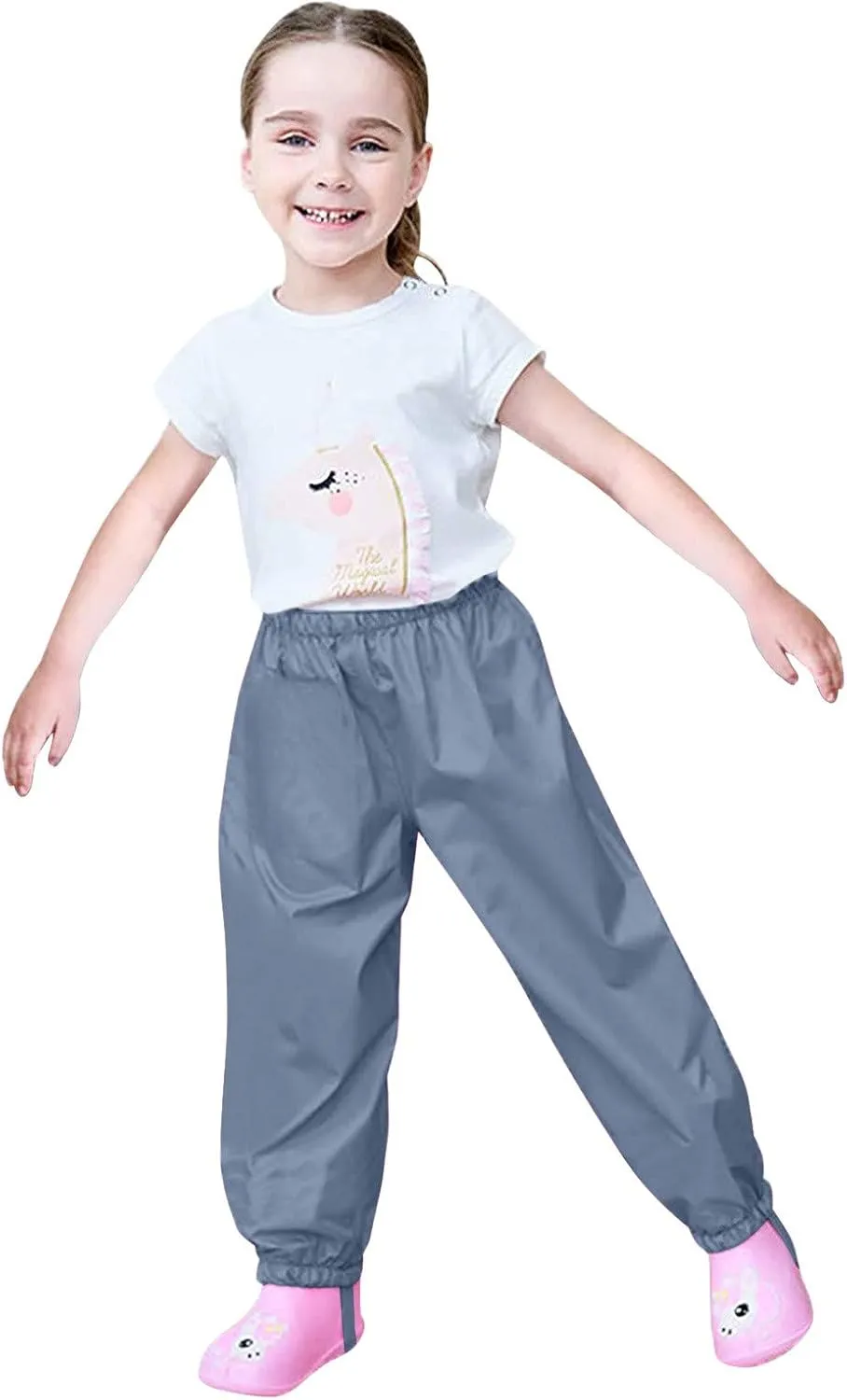 Unisex rain Pants Children,Women Waterproof Windproof rain Trousers Over Pants for Girls Boys Rainwear