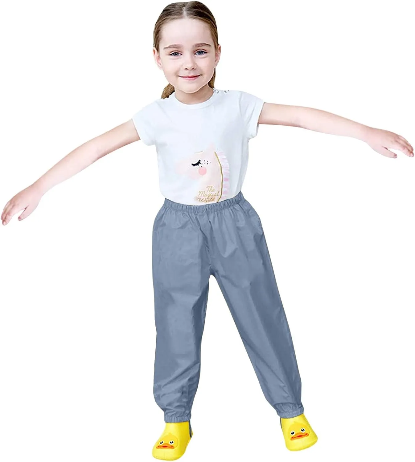 Unisex rain Pants Children,Women Waterproof Windproof rain Trousers Over Pants for Girls Boys Rainwear