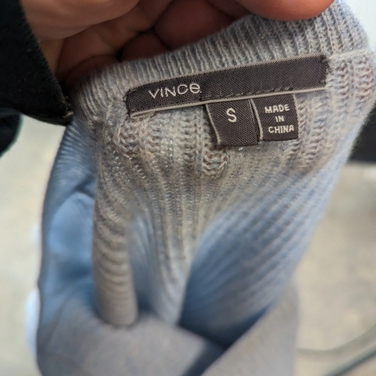 Vince Blue Ribbed Sweater S