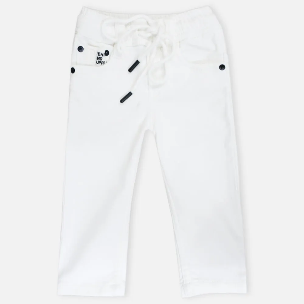 White Elasticated Waistband Pant
