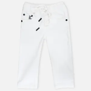White Elasticated Waistband Pant